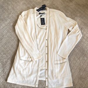 ⬇️Magaschoni cashmere cardiganset metallictrim NEW